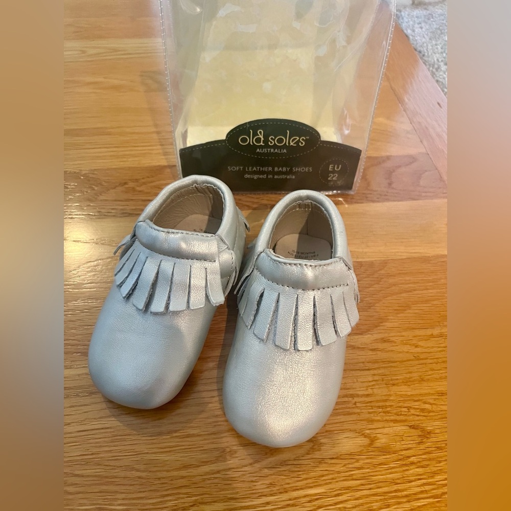 Old Soles Silver Fringe Baby Shoes